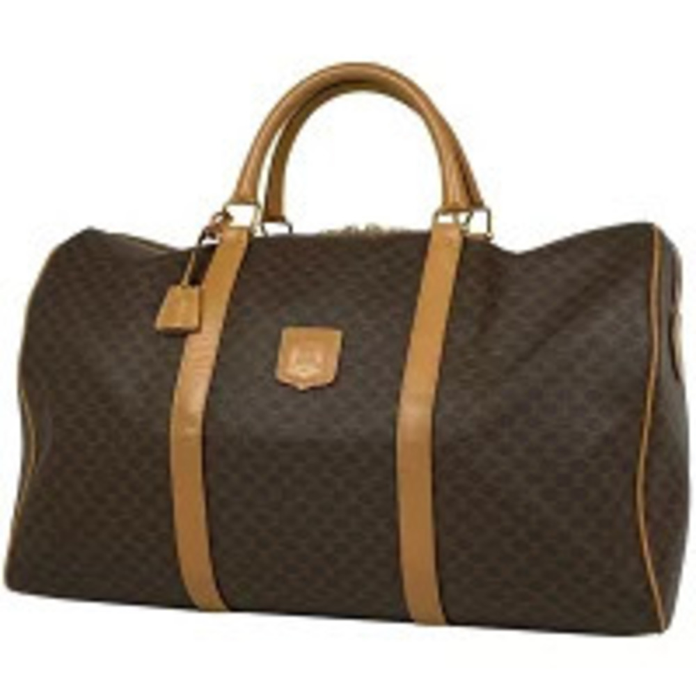 Celine Macadam Boston bag handbag canvas brown